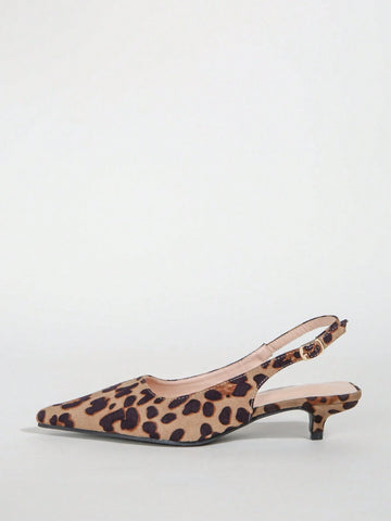 Women Leopard Print High Heels, Summer Pointed Toe Pumps With Low Heels Or Stiletto