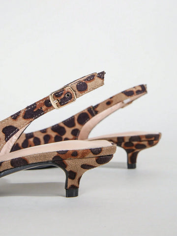 Women Leopard Print High Heels, Summer Pointed Toe Pumps With Low Heels Or Stiletto