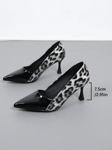 Women Leopard Print Pointed Toe High Heel Shoes - Fashion Women Shoes For Spring, Leopard Print