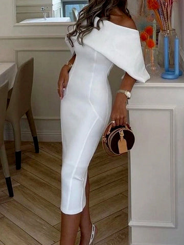 Women Off Shoulder Fishtail Evening Dress Cocktail Party Dress