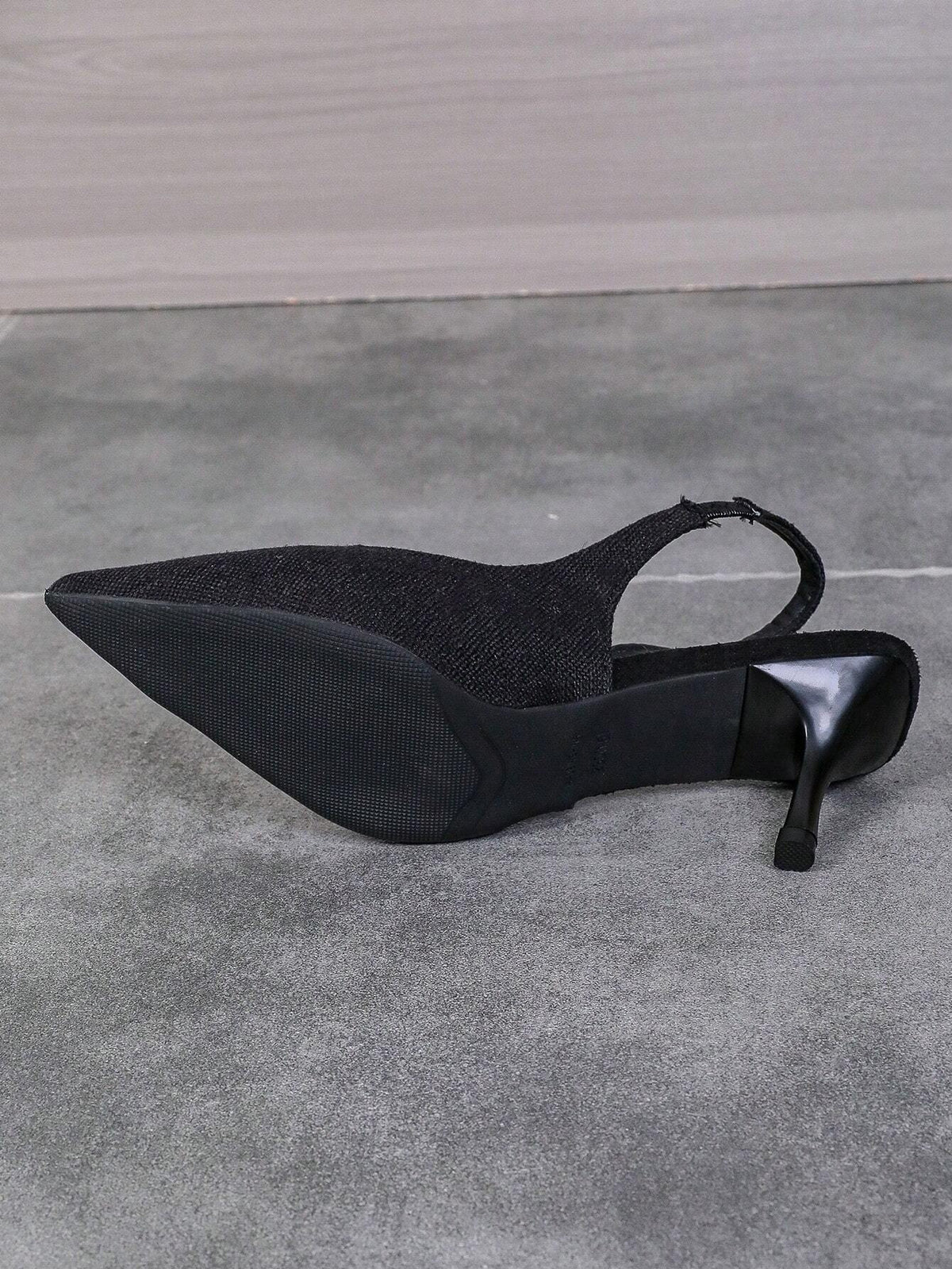 Women Open-Toe Kitten Heel Shoes, Solid Color Elastic Strap High-Heeled Sandals, Basic Shoes