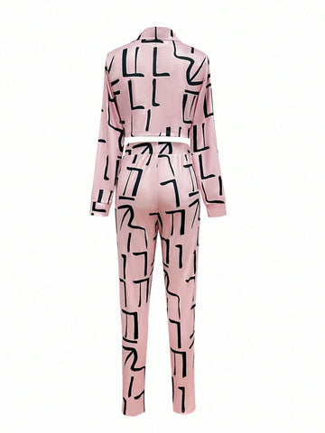 Women Random Print Simple Daily Casual Outfit