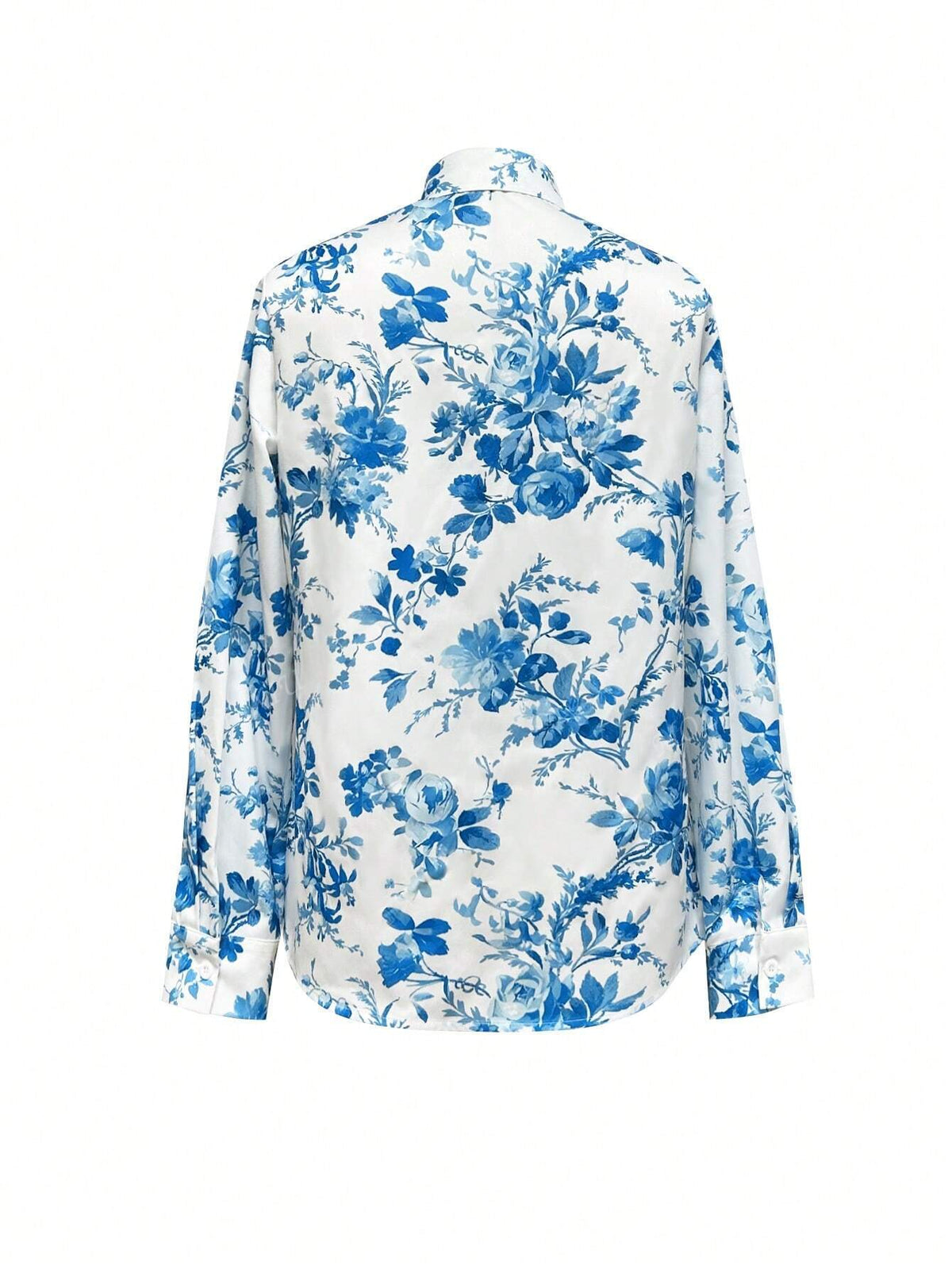 Women Random Print Single Breasted Casual Long Sleeve Shirt