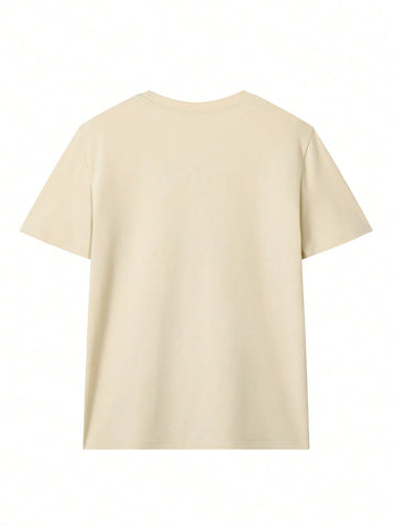 Women Round Neck Letter Printed Casual Short Sleeve T-Shirt For Summer