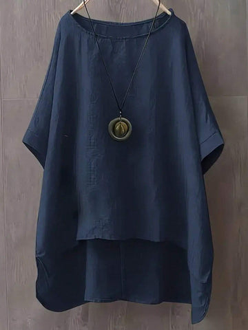 Women Simple Solid Color Loose Long Sleeve Casual Shirt