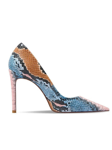 Women Snakeskin Print Stiletto Heeled Court Pumps, Funky Outdoor Pumps