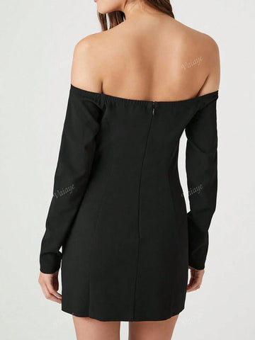 Women Solid Color Off The Shoulder Sexy Dress