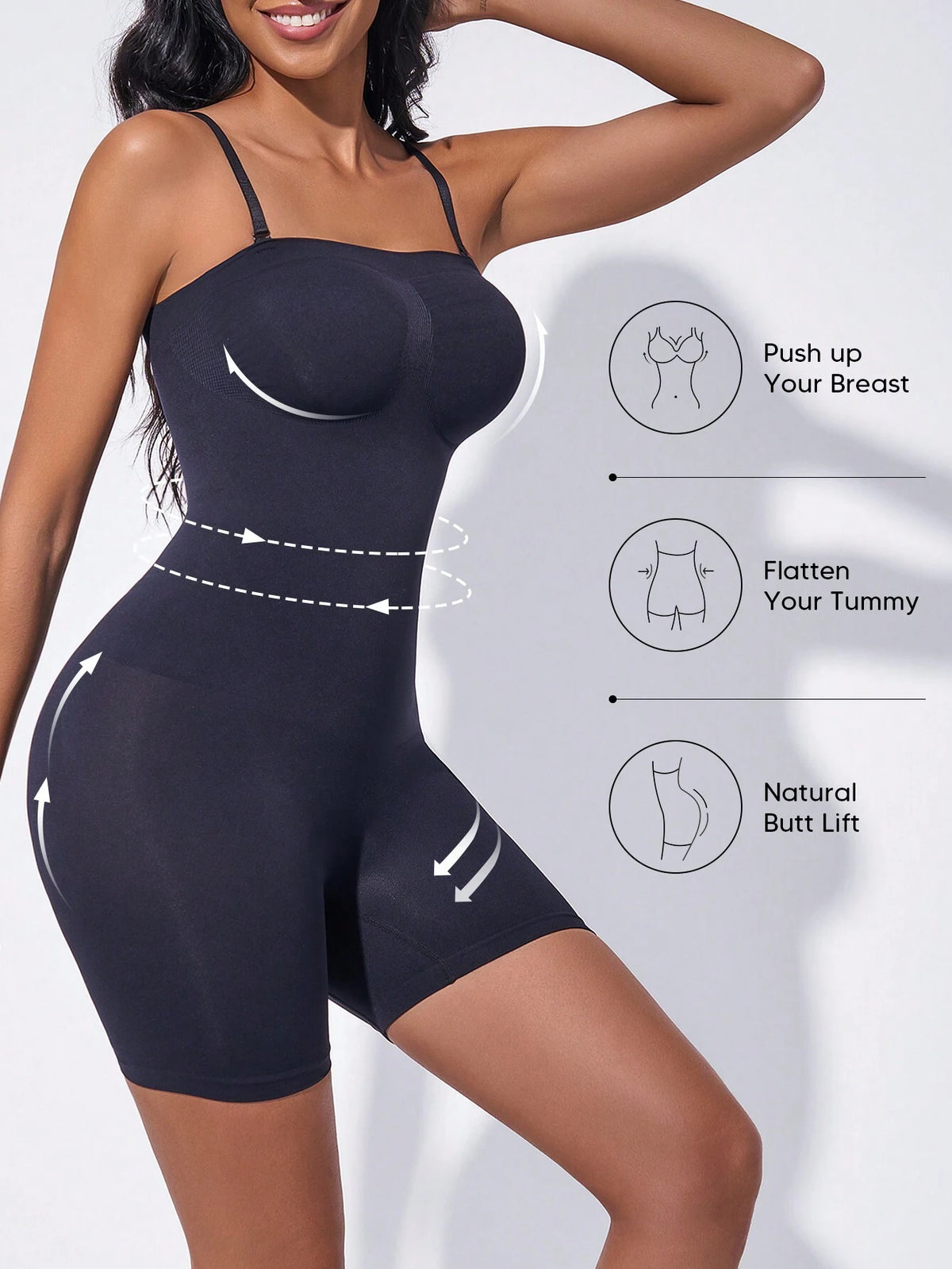 Women Strapless High Stretch Tummy Control Shapewear Romper