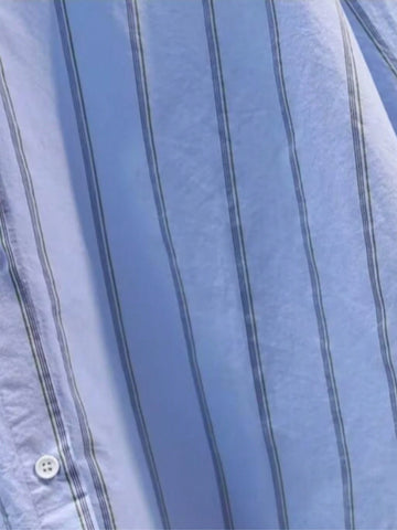 Women Striped Embroidered Blouse, Fashionable For Summer