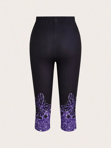 Women Summer Floral Printed Short Sleeve T-Shirt And Long Pants Casual Two Piece Set