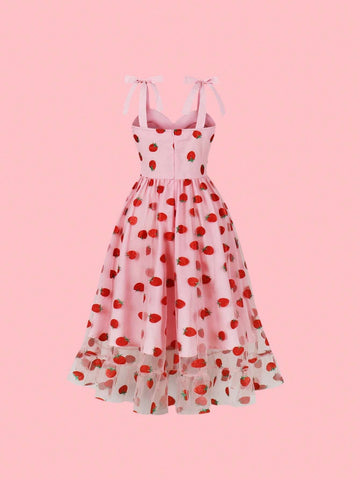 Women Summer Floral Printed Spaghetti Strap Dress