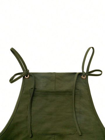 Women Summer Solid Color Strap Pocket Overall Shorts