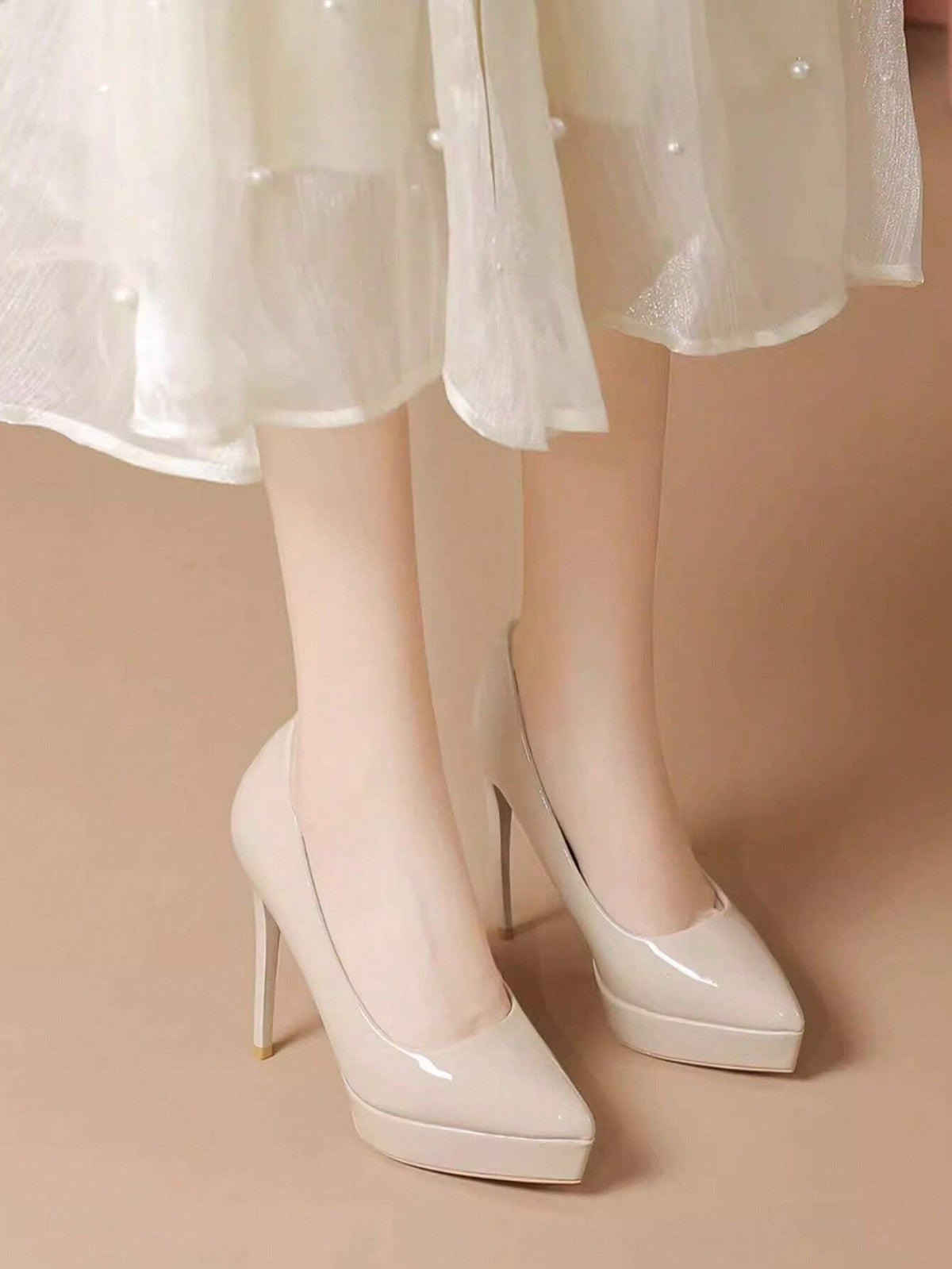 Women Waterproof Platform One-Strap Thick Heel Pumps, Super High Heels