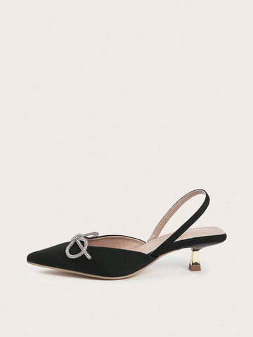 Women's 2024 New Bowknot Pointed High Heel Shoes