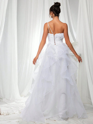 Women's 3d Flower Mesh Tulle Cake Evening Dress