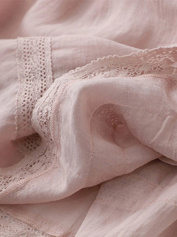 Women's A-Line Skirt With Elastic Waist And Fake Linen Lining, Double Layer, Embroidered, Spring/Summer Thin Long Skirt