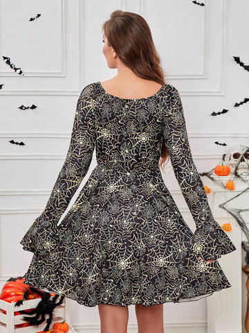 Women's Asymmetrical Fashionable Holiday Dress For Halloween