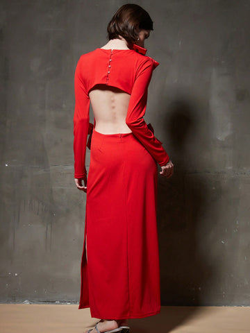 Women's Backless Bowknot Tie Dress