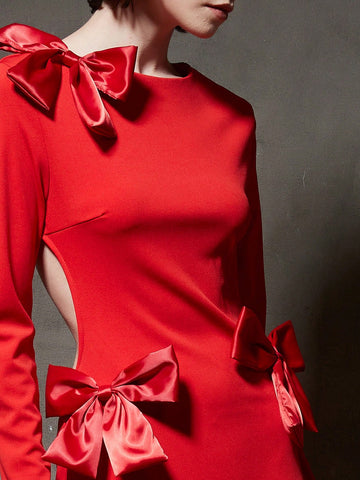 Women's Backless Bowknot Tie Dress