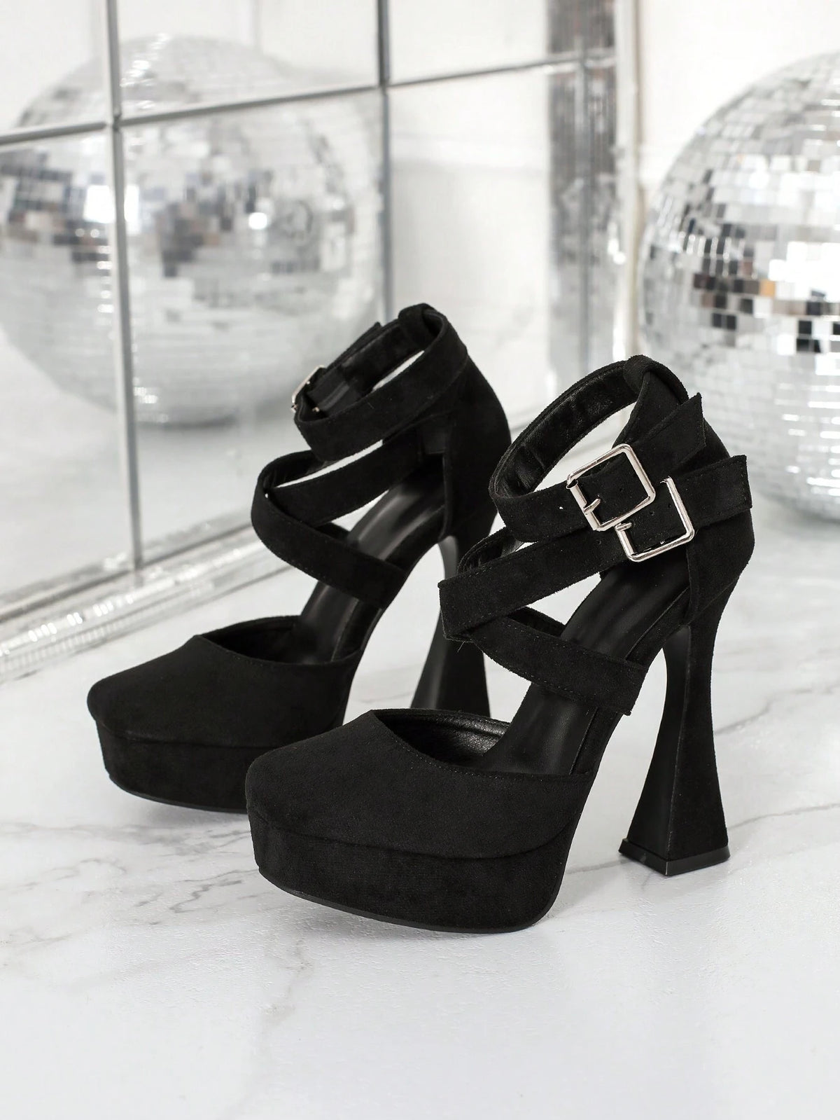 Women's Black High Platform Thick Heel Sexy & Versatile Runway
