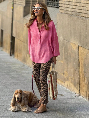 Women's Blogger Style Ruffled Cuffs & Collar Shoulder Regular Loose Blouse With Puff Sleeves Design