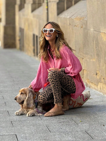 Women's Blogger Style Ruffled Cuffs & Collar Shoulder Regular Loose Blouse With Puff Sleeves Design