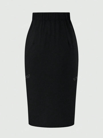 Women's Button Front Slit Fashionable Skirt For Daily Wear