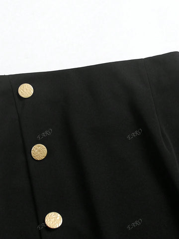 Women's Button Front Slit Fashionable Skirt For Daily Wear