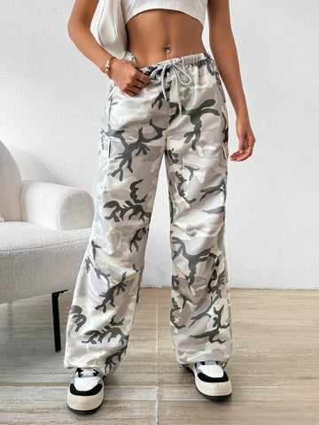 Women's Camouflage Drawstring Waist Pants