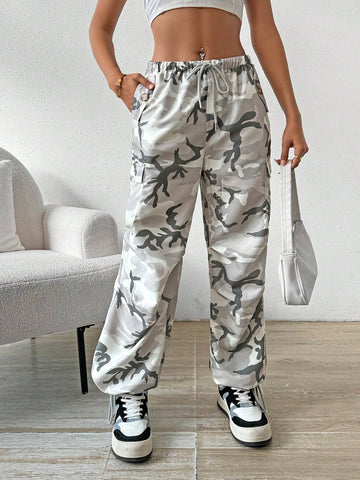 Women's Camouflage Drawstring Waist Pants