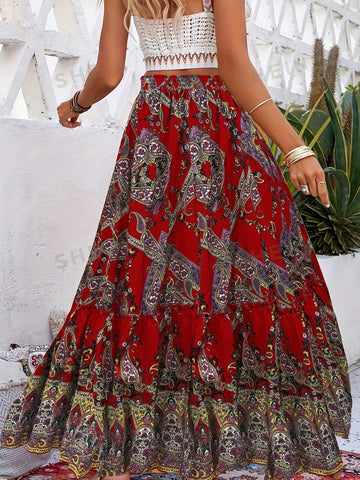 Women's Cashew Print Skirt