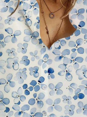 Women's Casual All-Over Allover Print Long Sleeve Shirt