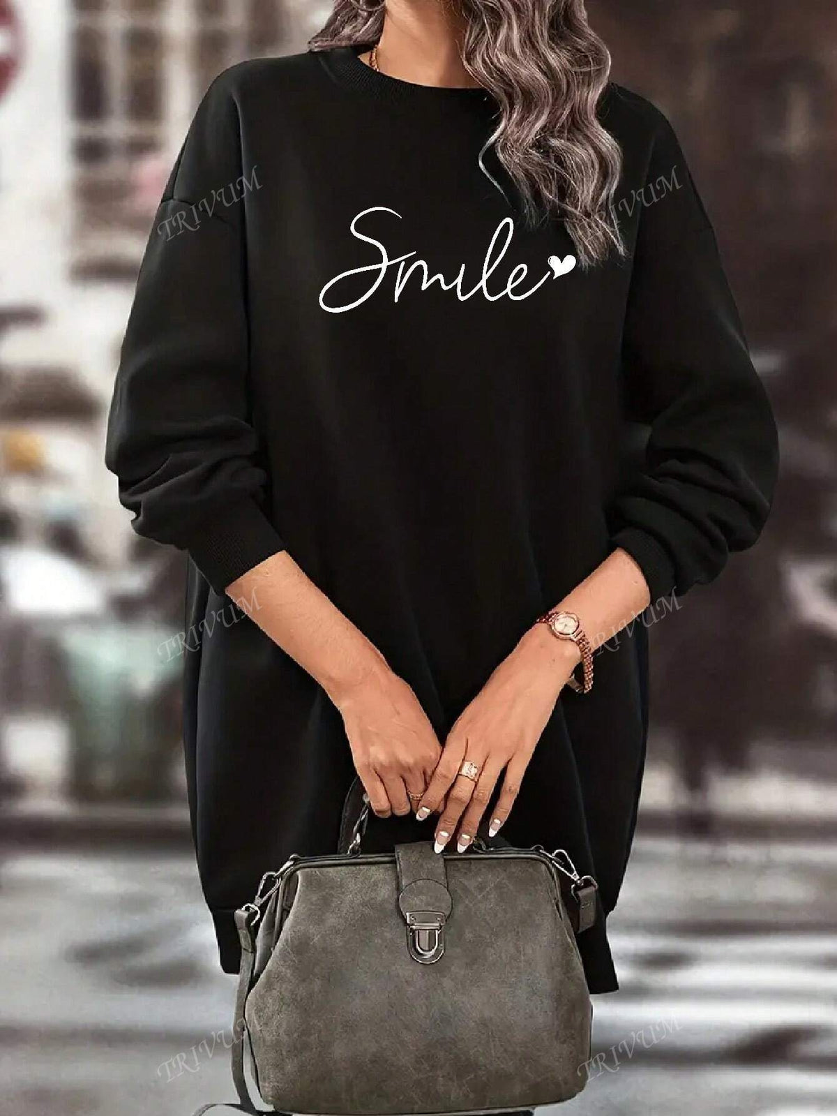 Women's Casual And Comfortable Autumn And Winter Dress With Long Sleeves Suitable For Going Out