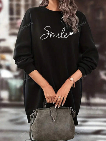 Women's Casual And Comfortable Autumn And Winter Dress With Long Sleeves Suitable For Going Out