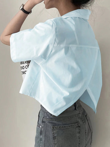 Women's Casual Asymmetric Button Blouse