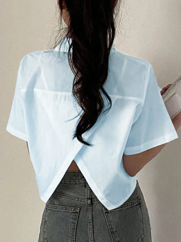 Women's Casual Asymmetric Button Blouse