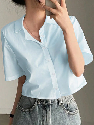 Women's Casual Asymmetric Button Blouse