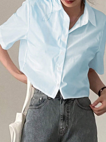 Women's Casual Asymmetric Button Blouse