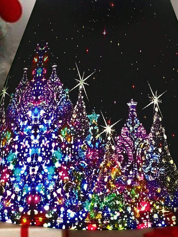 Women's Casual Christmas Fantasy Colorful Print Slip Dress