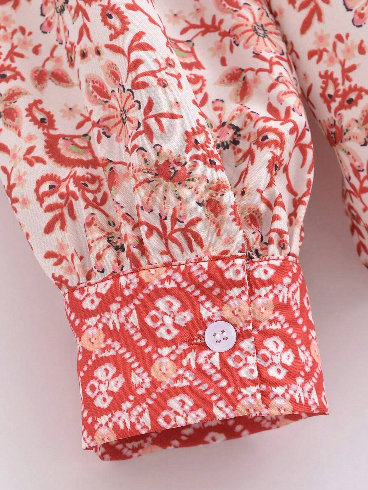 Women's Casual Collar Tie-Front Floral Printed Shirt