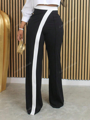 Women's Casual Color Block Long Pants