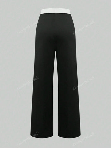 Women's Casual Color Block Long Pants