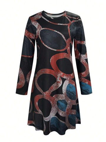 Women's Casual Elegant Commuter Style Long Sleeve Dress, Fall & Winter