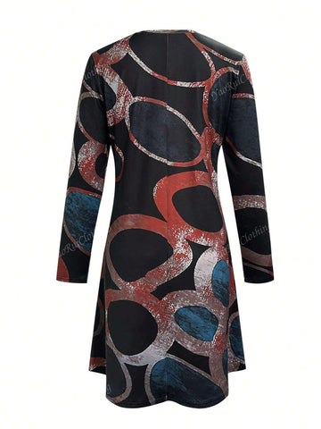 Women's Casual Elegant Commuter Style Long Sleeve Dress, Fall & Winter