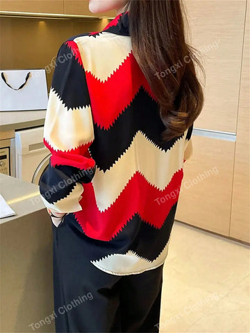 Women's Casual Elegant Long Sleeve Collared Blouse, Clothing For Women