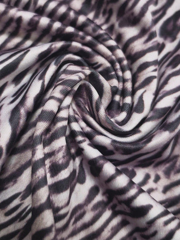 Women's Casual Fashion Animal Print Ruffled Mock Neck Bodycon Long Sleeve Fishtail Dress