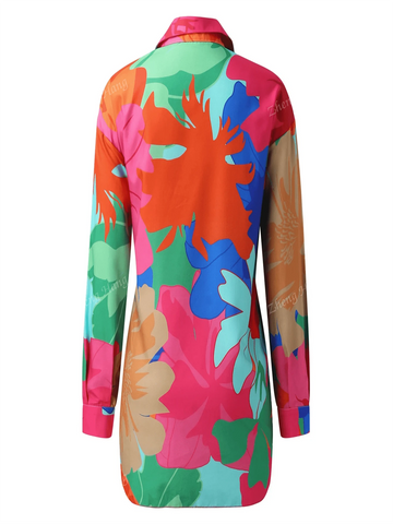 Women's Casual Floral Print Tie Front Short Wrap Dress, Summer