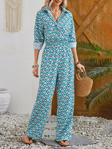 Women's Casual Geometric Printed 2pcs/Set
