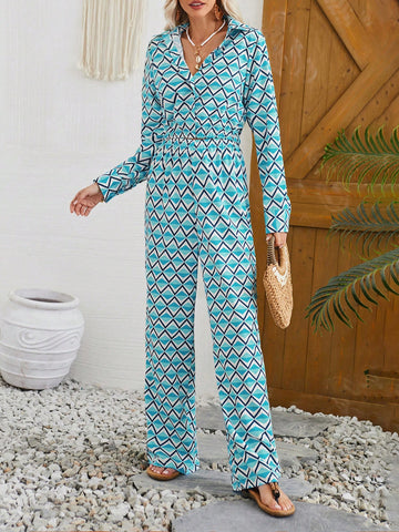 Women's Casual Geometric Printed 2pcs/Set