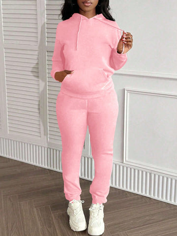 Women's Casual Hooded Sweatshirt And Pants Set, Autumn/Winter